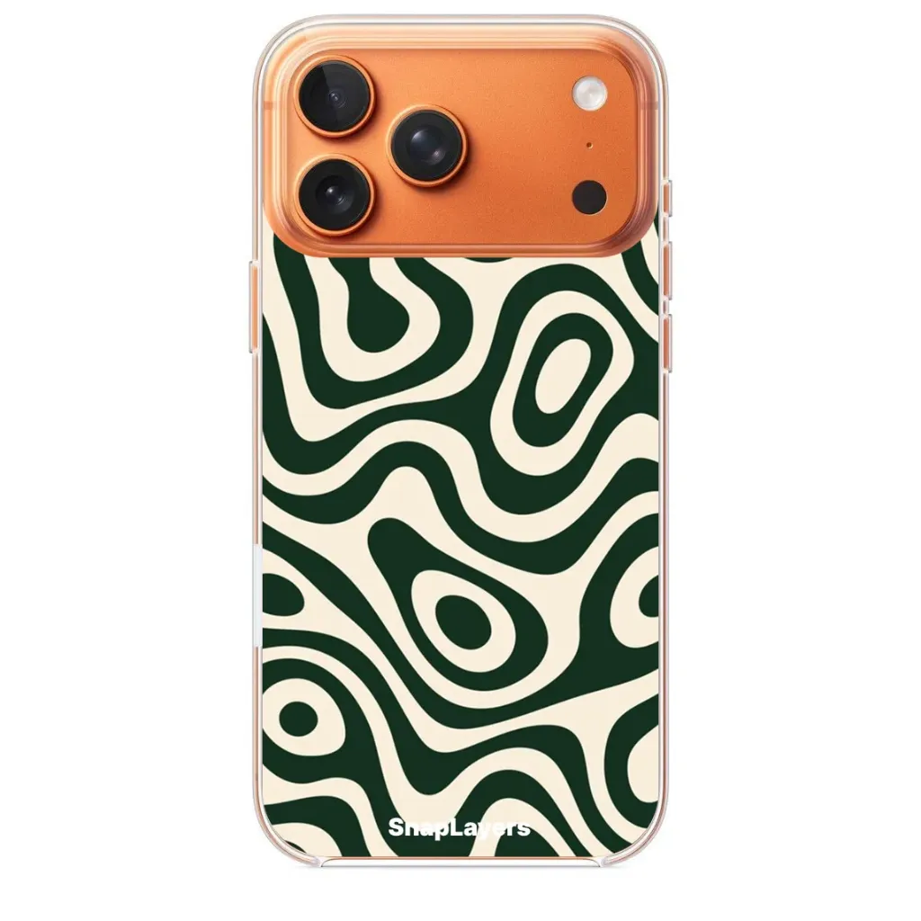 Retro Liquid Swirl Abstract Pattern (Iphone 17 Pro Max, With Case)