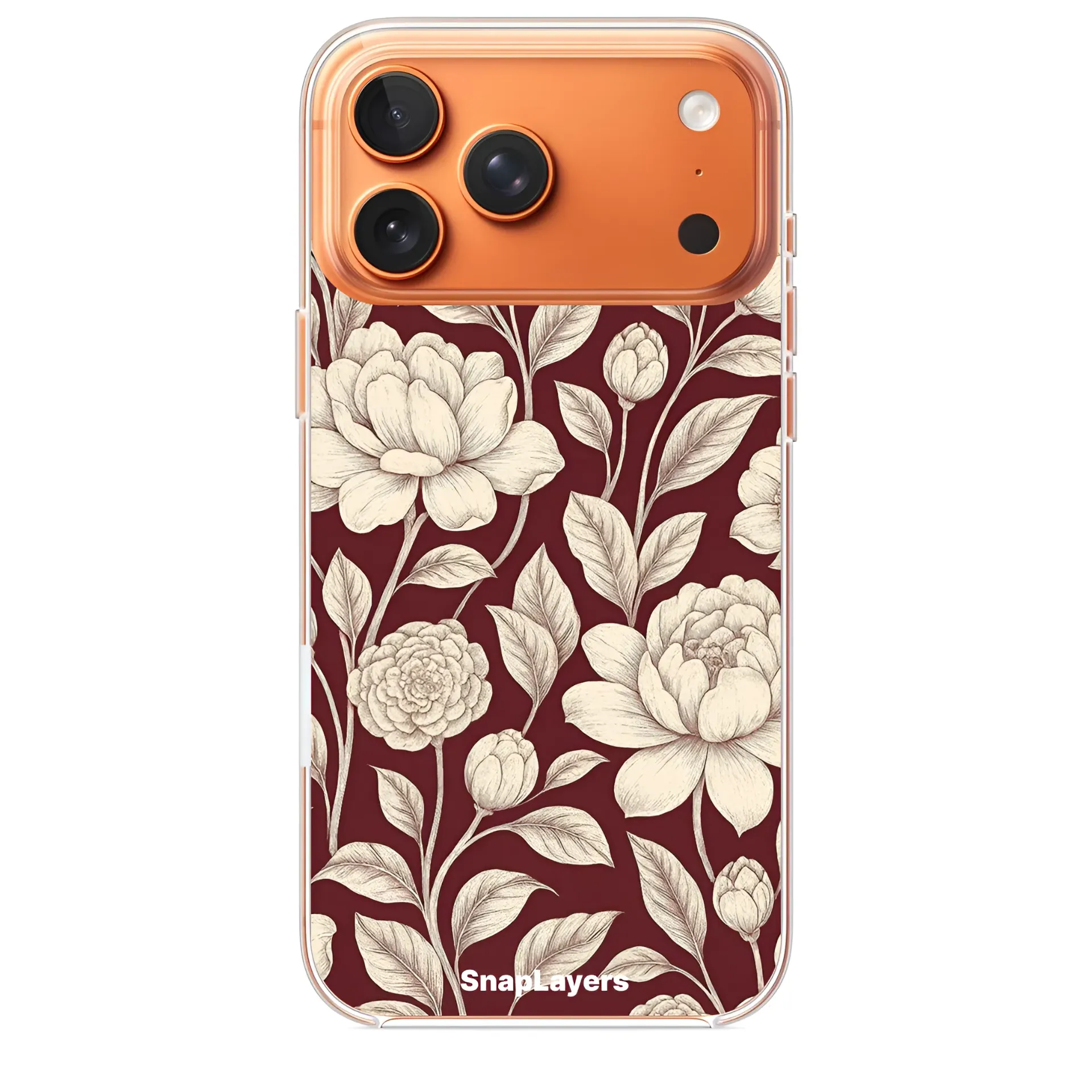 Vintage Floral Seamless Pattern (Iphone 17 Pro Max, With Case)