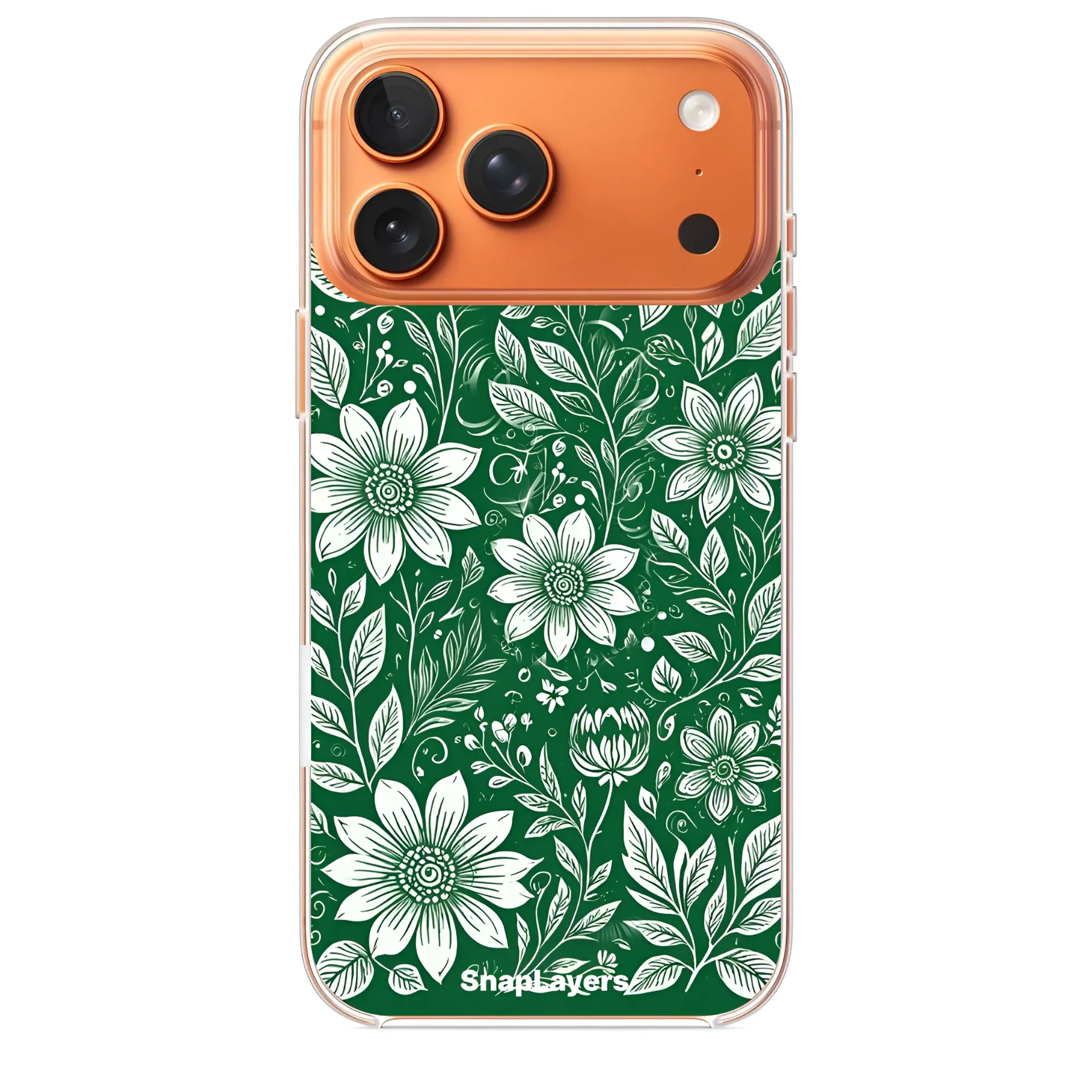 Forest Green Ornate Floral Pattern