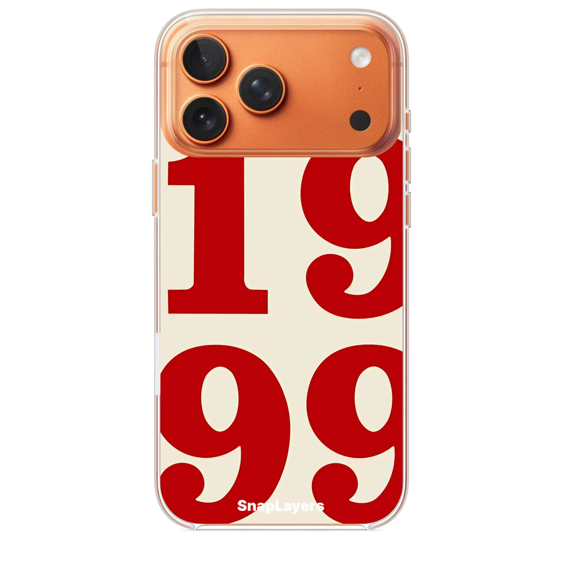Bold Red "1999" (Iphone 17 Pro Max, With Case)