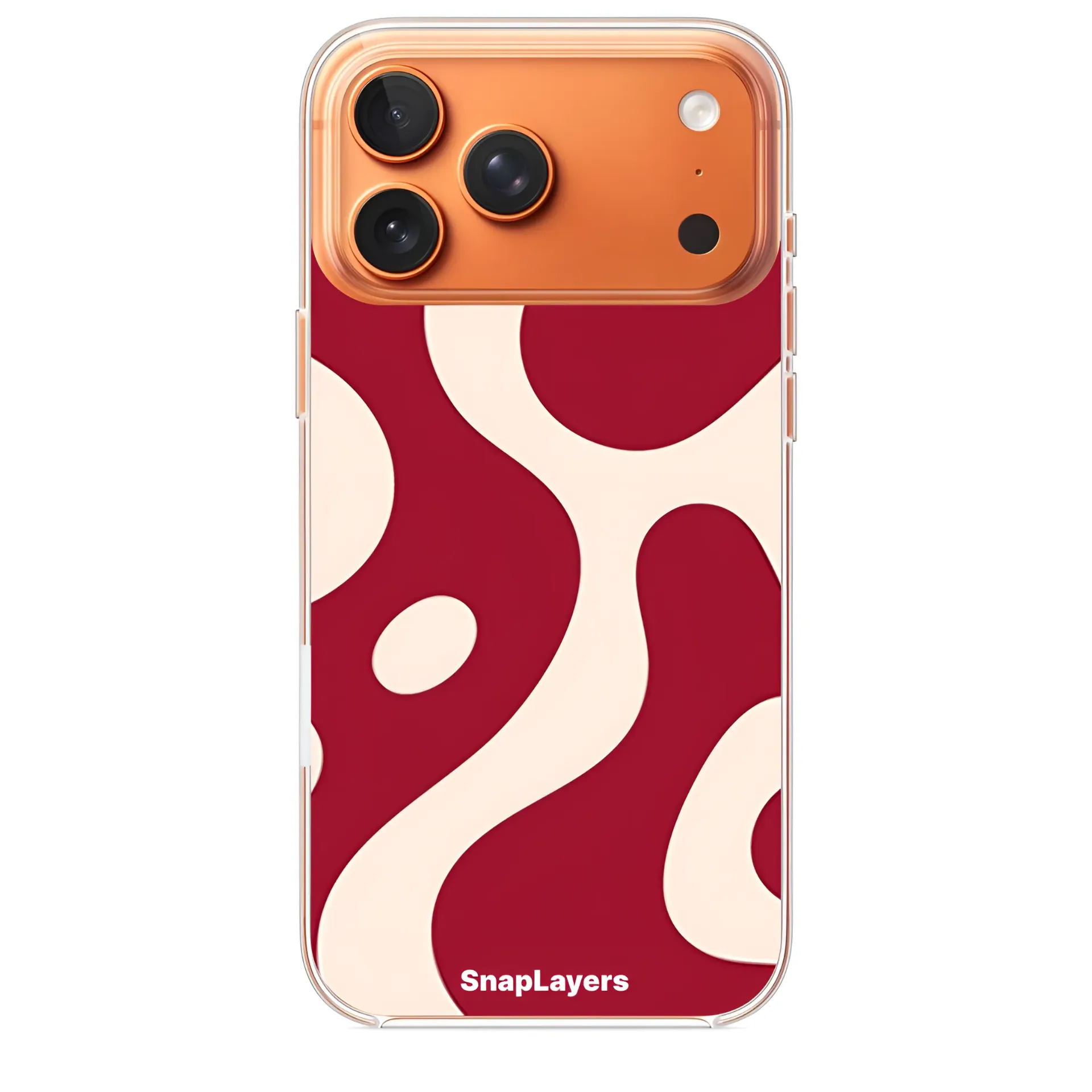 Layered Pattern With Maroon & Beige (Iphone 18 Pro Max, With Case)