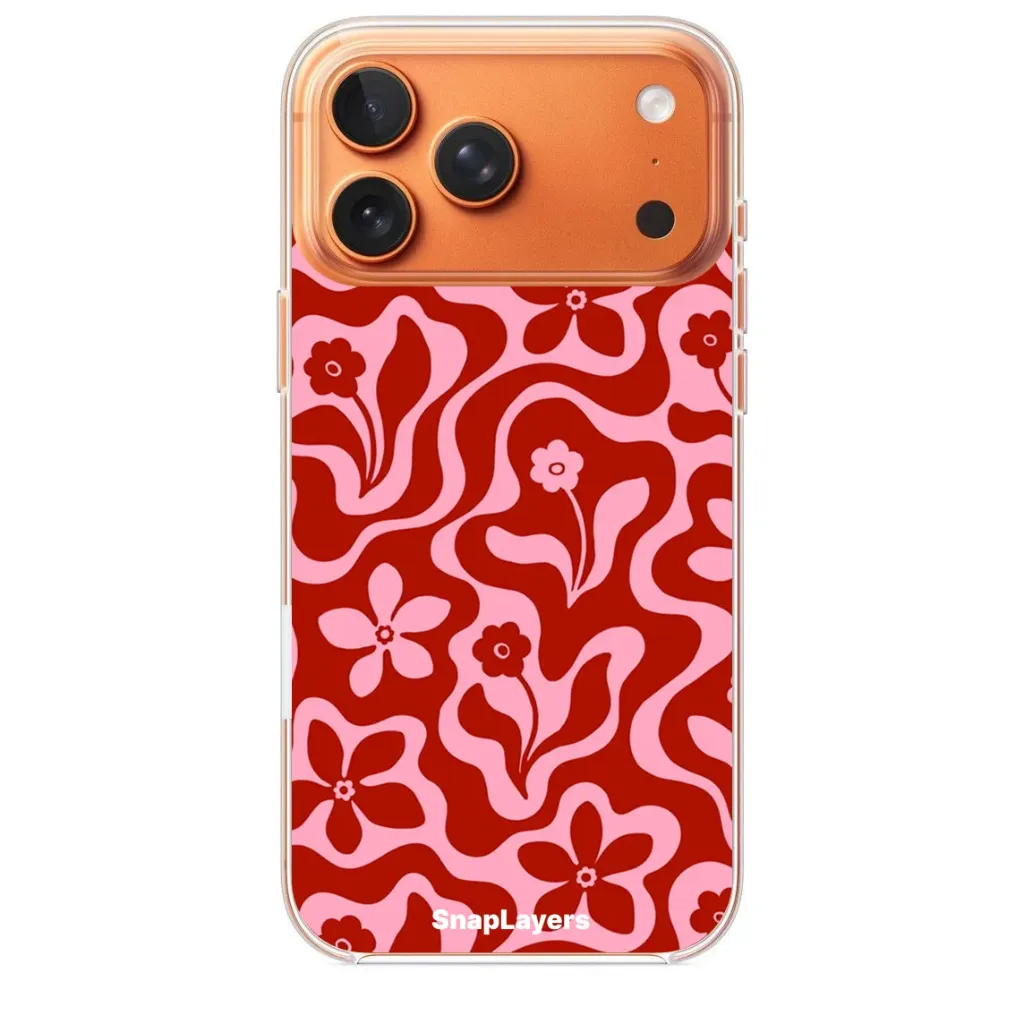 Retro-Style Wavy Floral (Iphone 17 Pro Max, With Case)